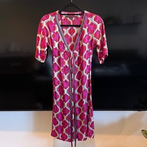 Geometric Pink Midi Dress